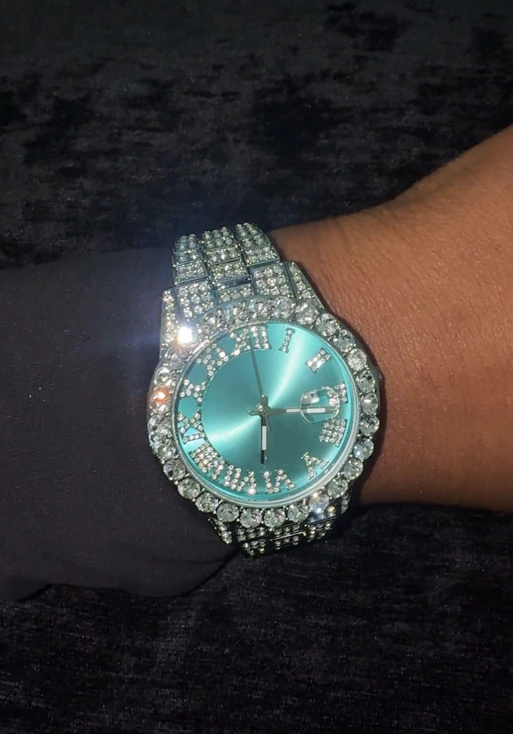 Diamond Crusted “BLUE FACE” Watch