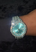Diamond Crusted “BLUE FACE” Watch