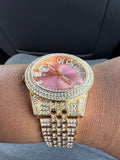 Diamond “Pink” Face Encrusted Watch