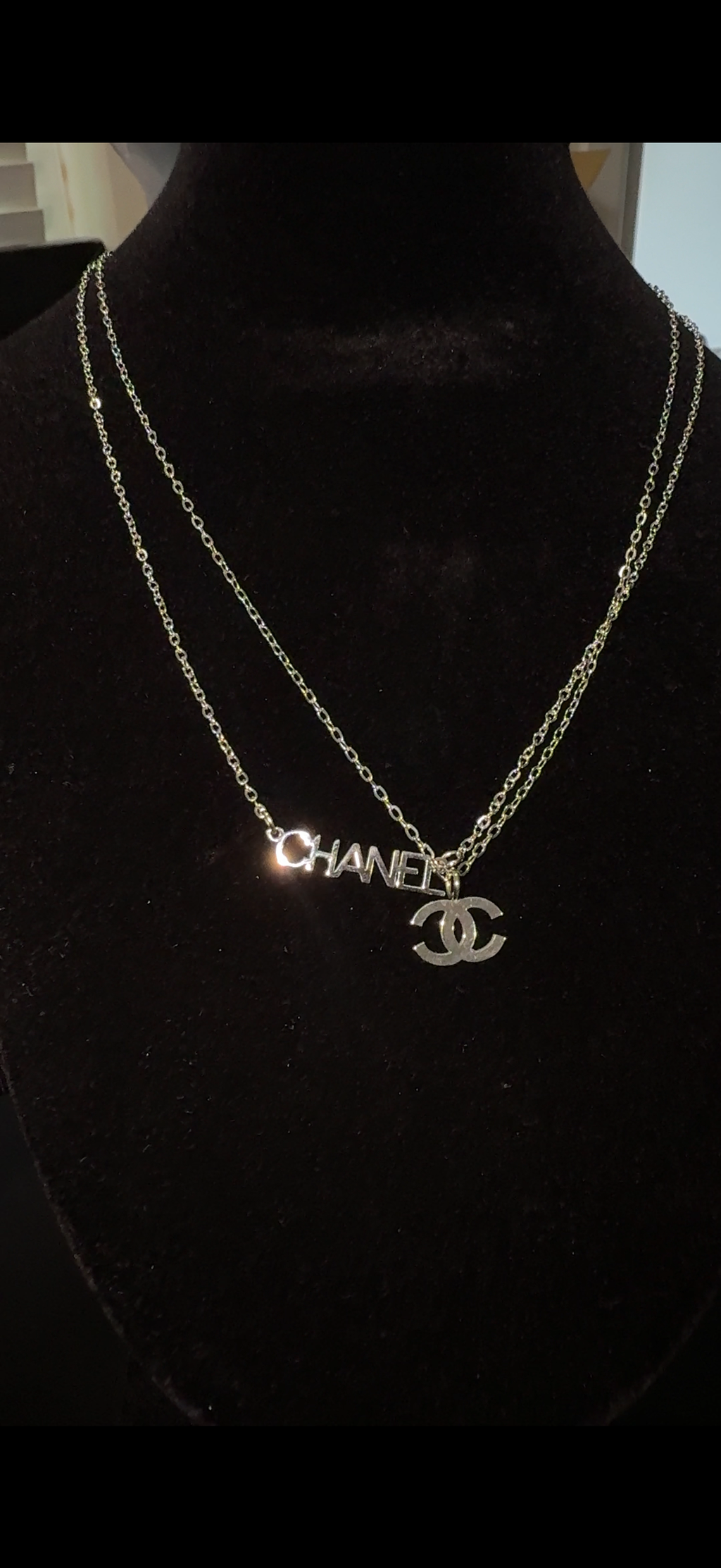Small Silver “CC” Necklace
