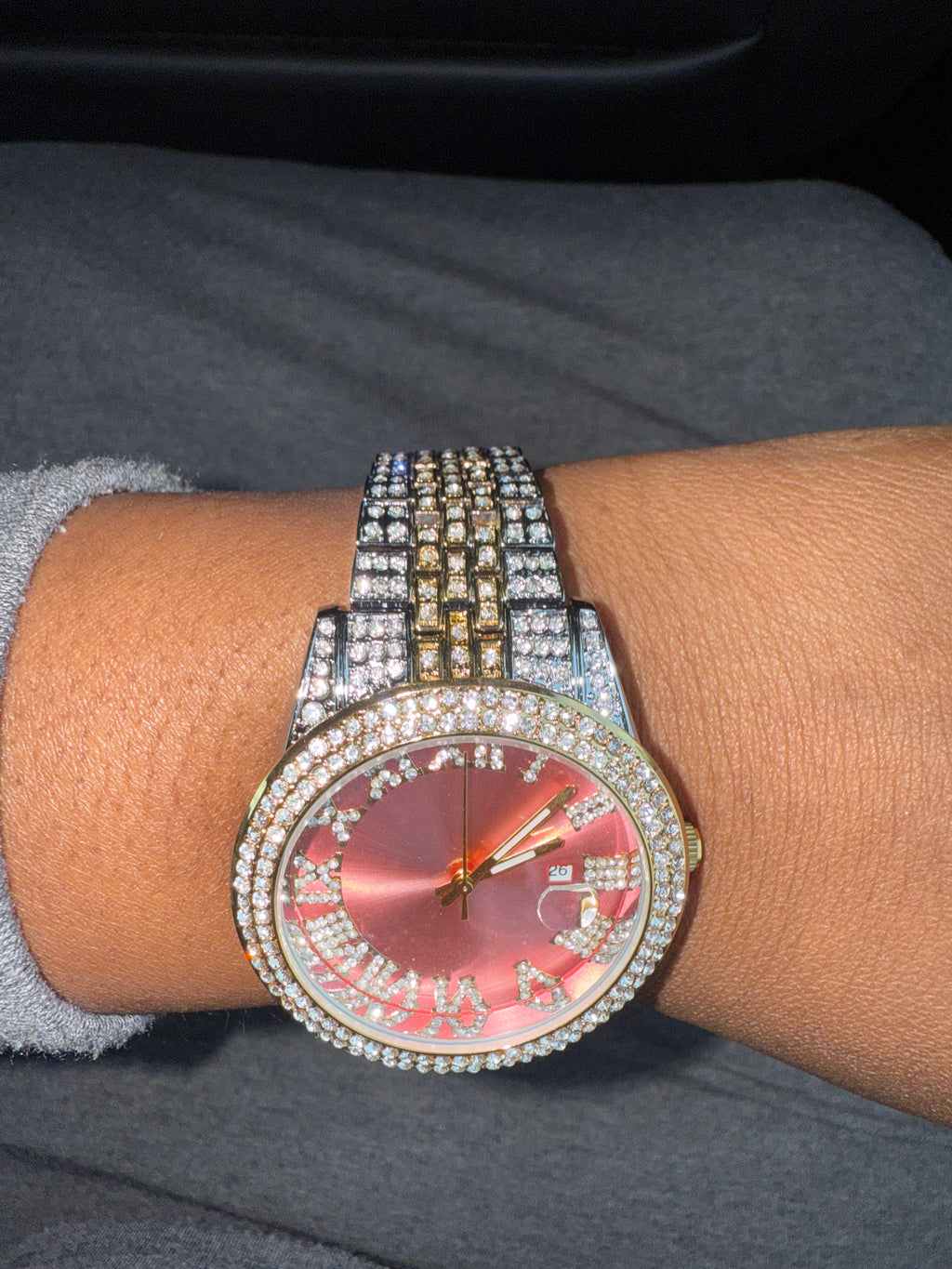 Diamond “Pink” Face Encrusted Watch