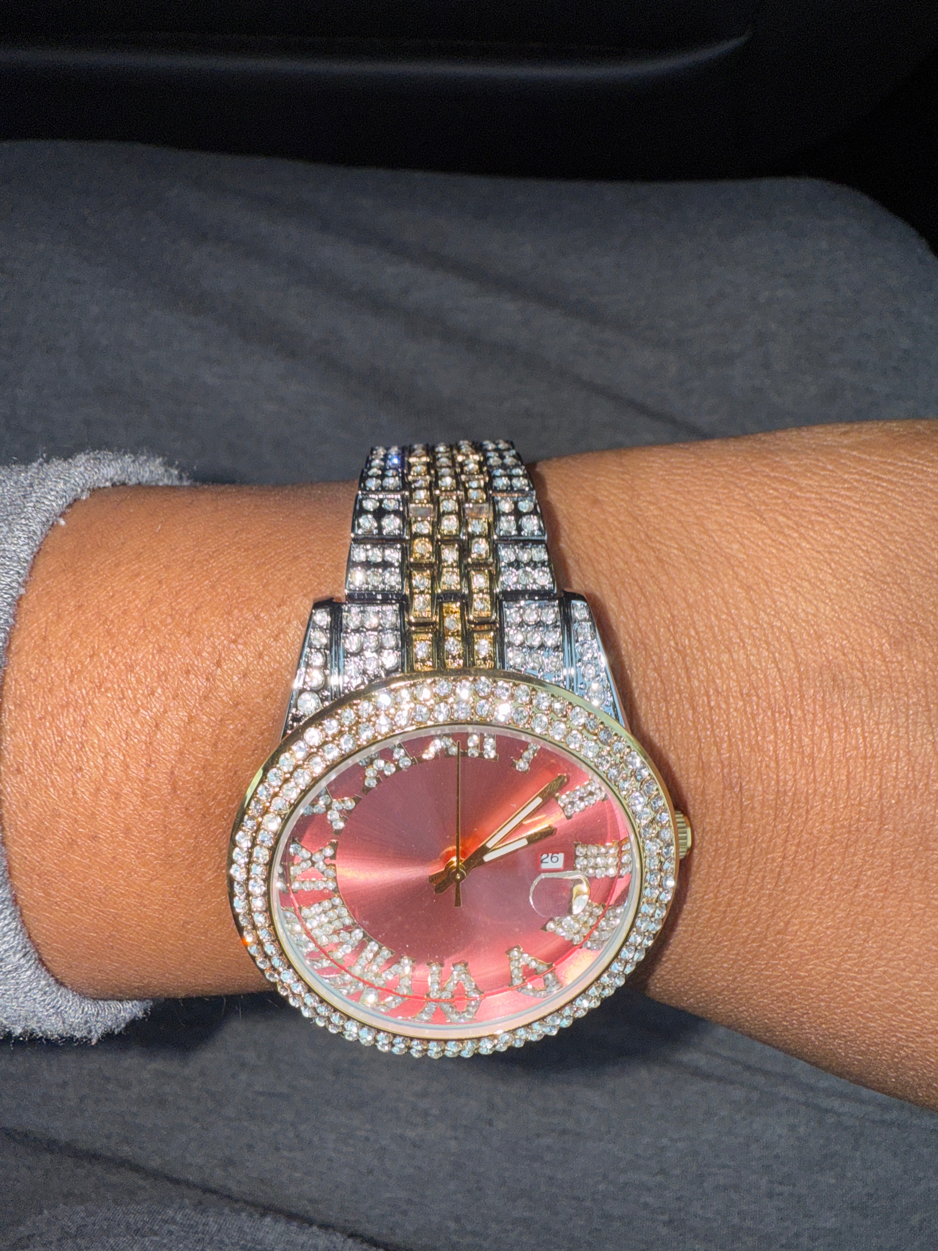Diamond “Pink” Face Encrusted Watch