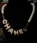 Luxe Letter “CC” Pearl Chain