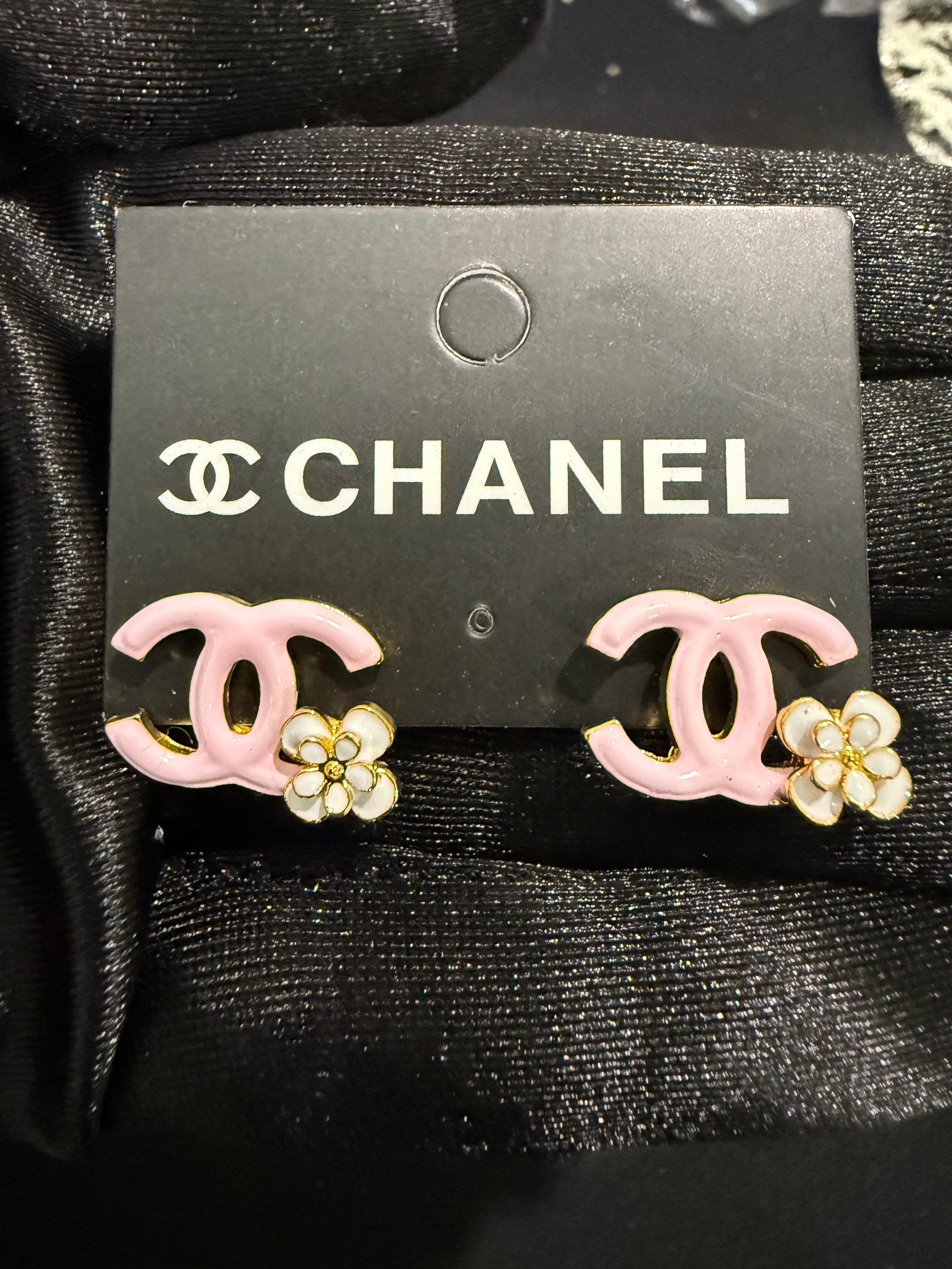 Soft Pink “CC” Spring Earrings