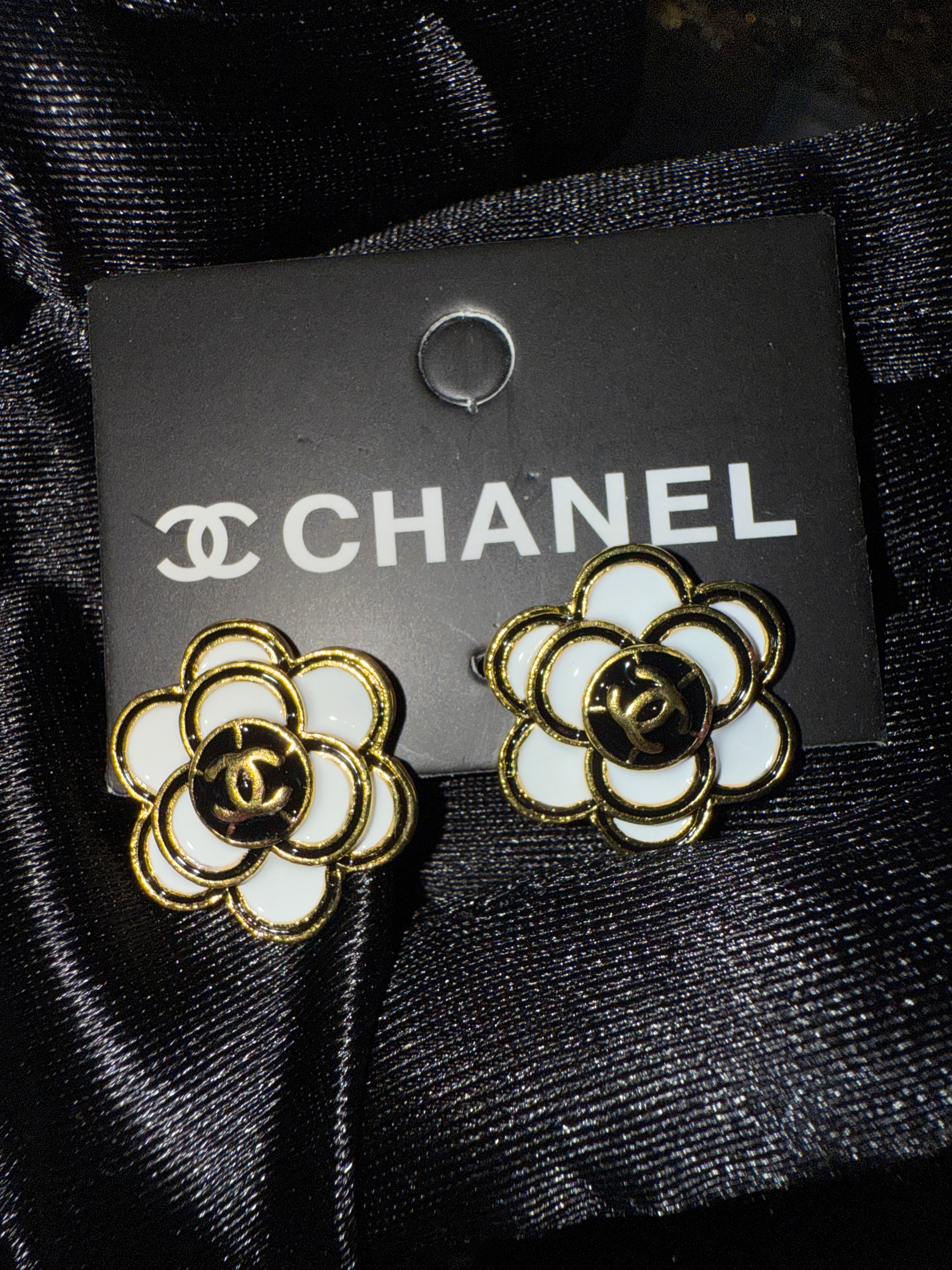 Flower “CC” Stud Earrings