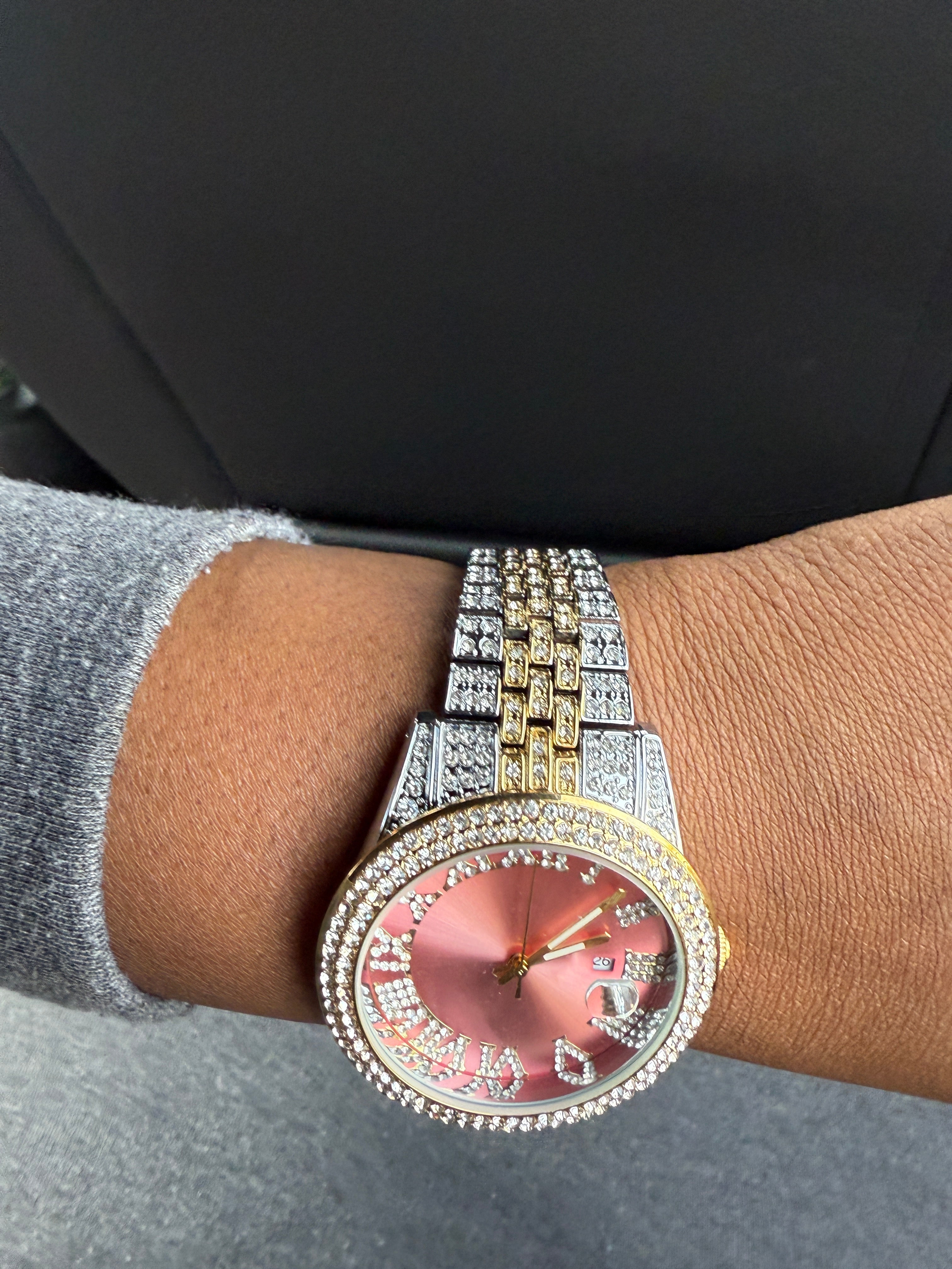 Diamond “Pink” Face Encrusted Watch
