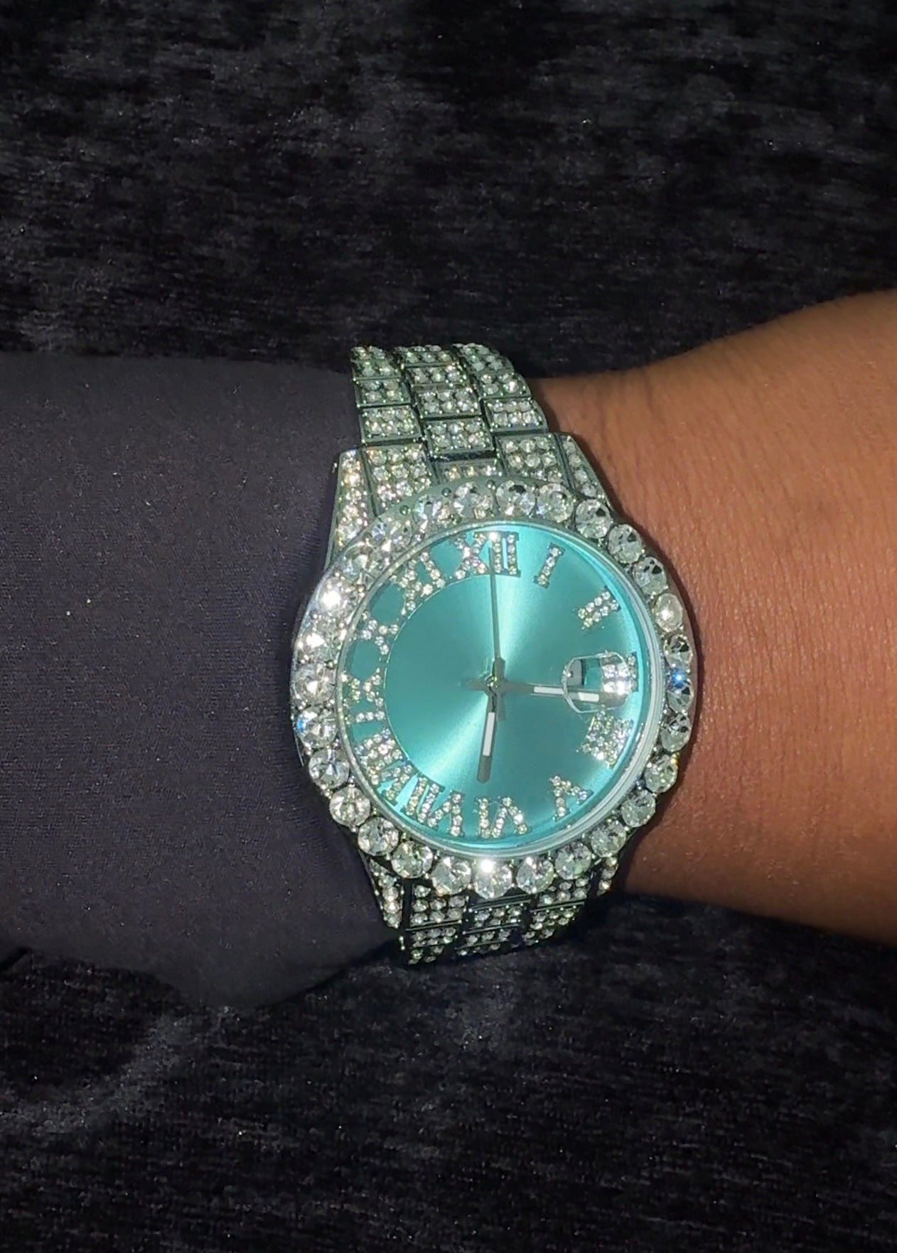 Diamond Crusted “BLUE FACE” Watch