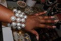 5 Chunky Pearl Bracelets Silver