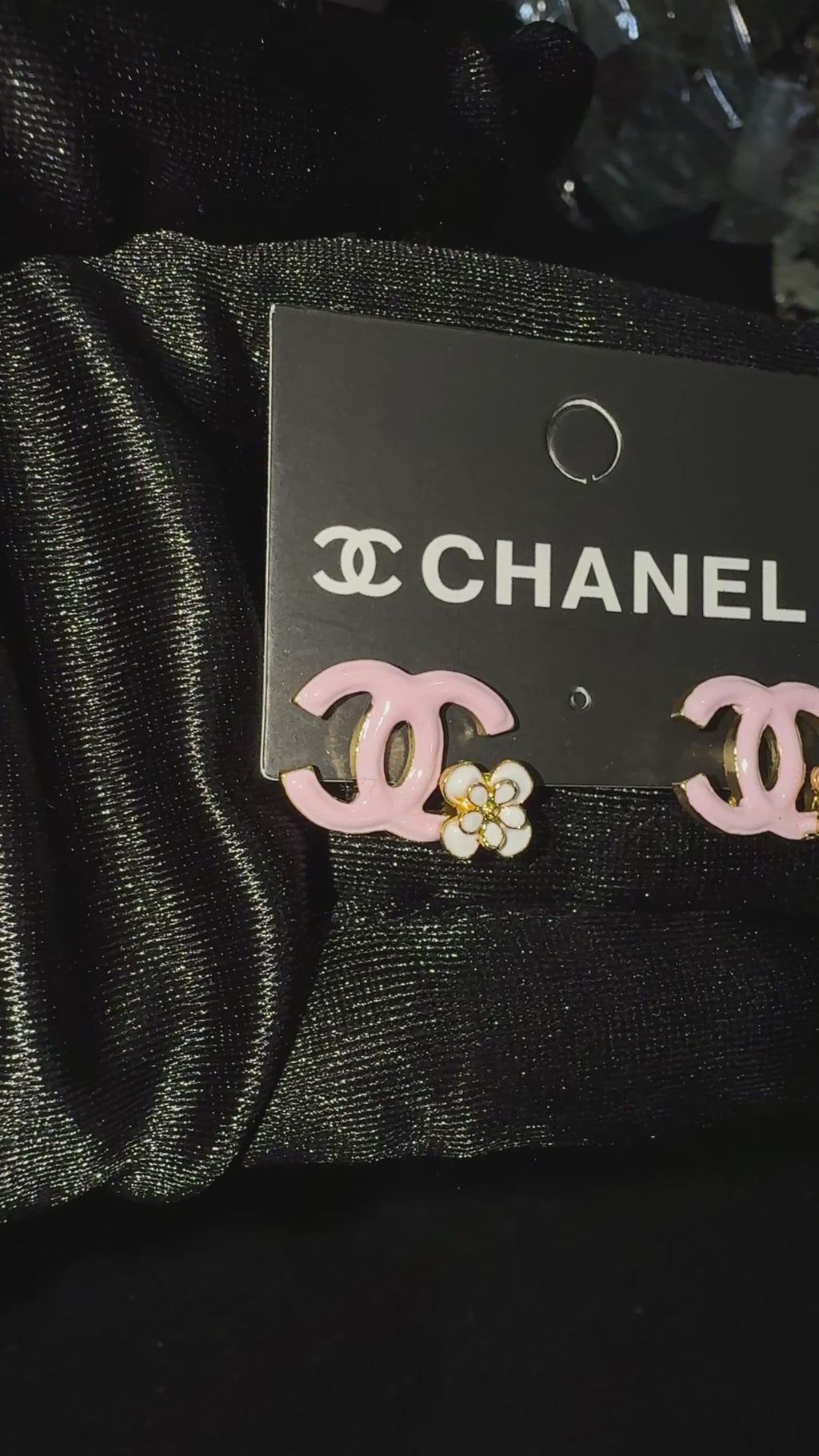 Soft Pink “CC” Spring Earrings